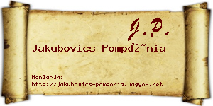 Jakubovics Pompónia névjegykártya